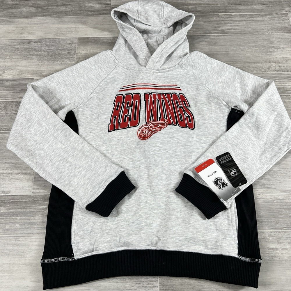 Youth 18/20 NHL Detroit Red‎ Wings Power Play Raglan Pullover Hoodie Light Gray